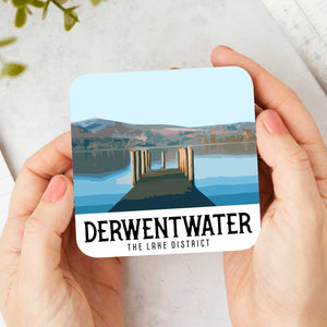 Derwentwater Coaster: Vintage Style Travel Poster Coaster