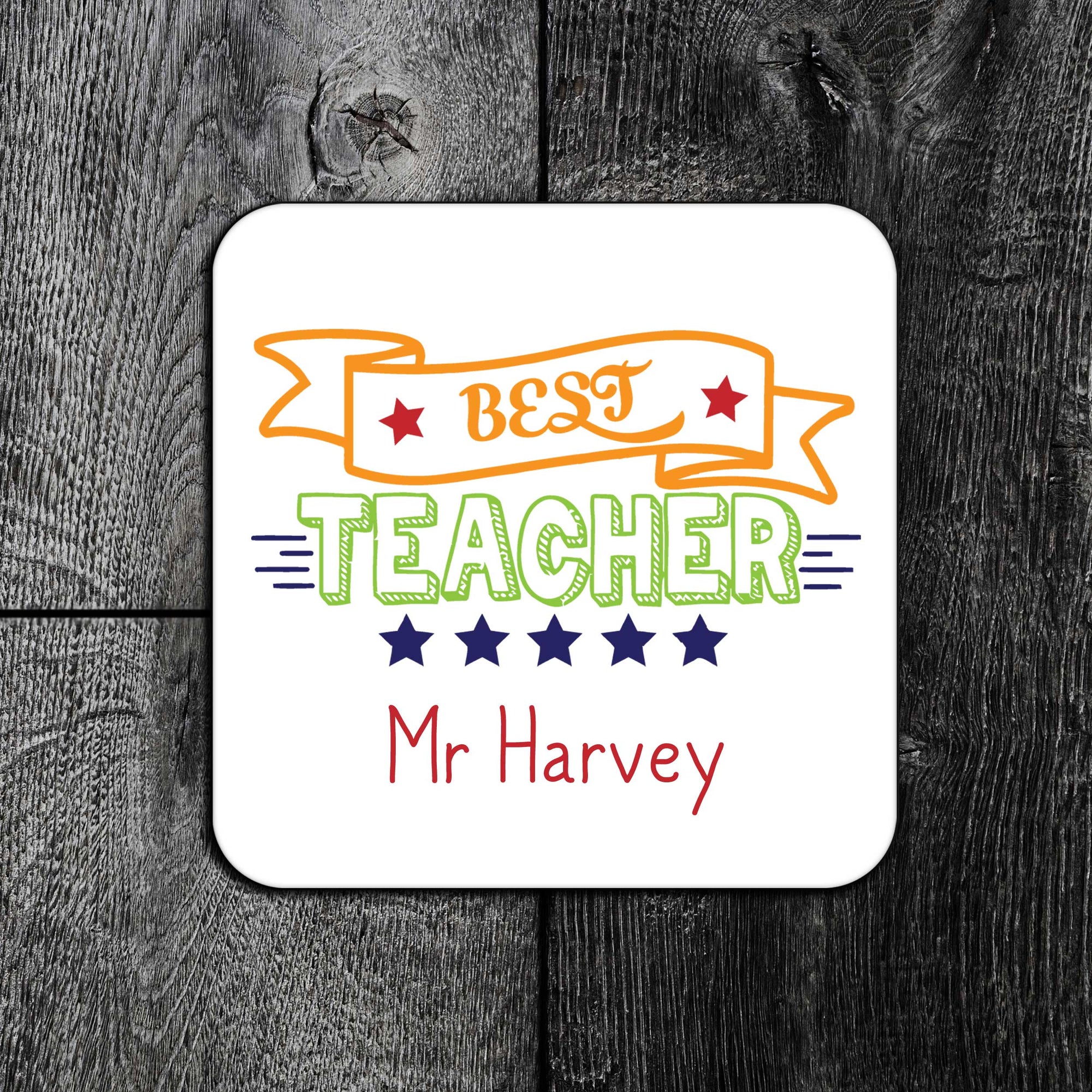 Personalised 'Best Teacher' Coaster: Bespoke End-of-Term Gift