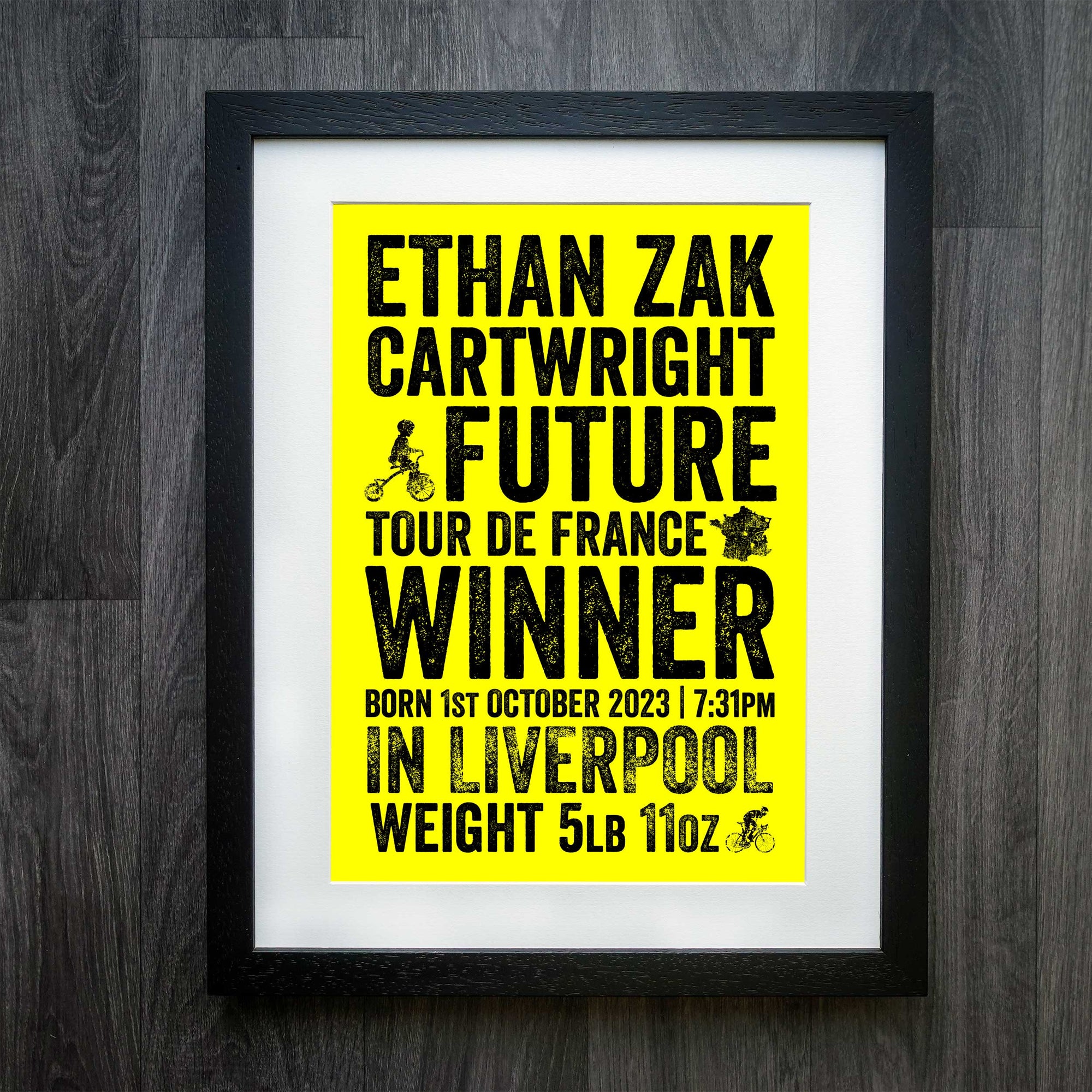 Personalised Future Tour de France Winner Birth Print