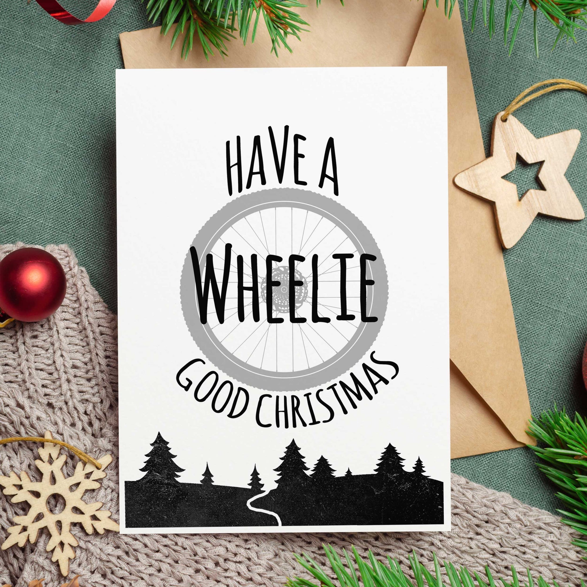 Have A Wheelie Good Christmas - Cycling Christmas Card