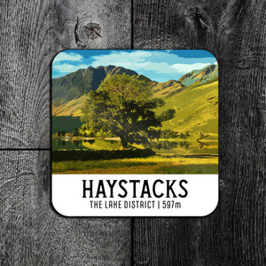 Charming Lake District: Haystacks Fell Travel Poster Coaster