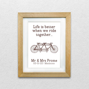 Captivating Tandem Bicycle Wedding Print - Celebrating Love and Cycling