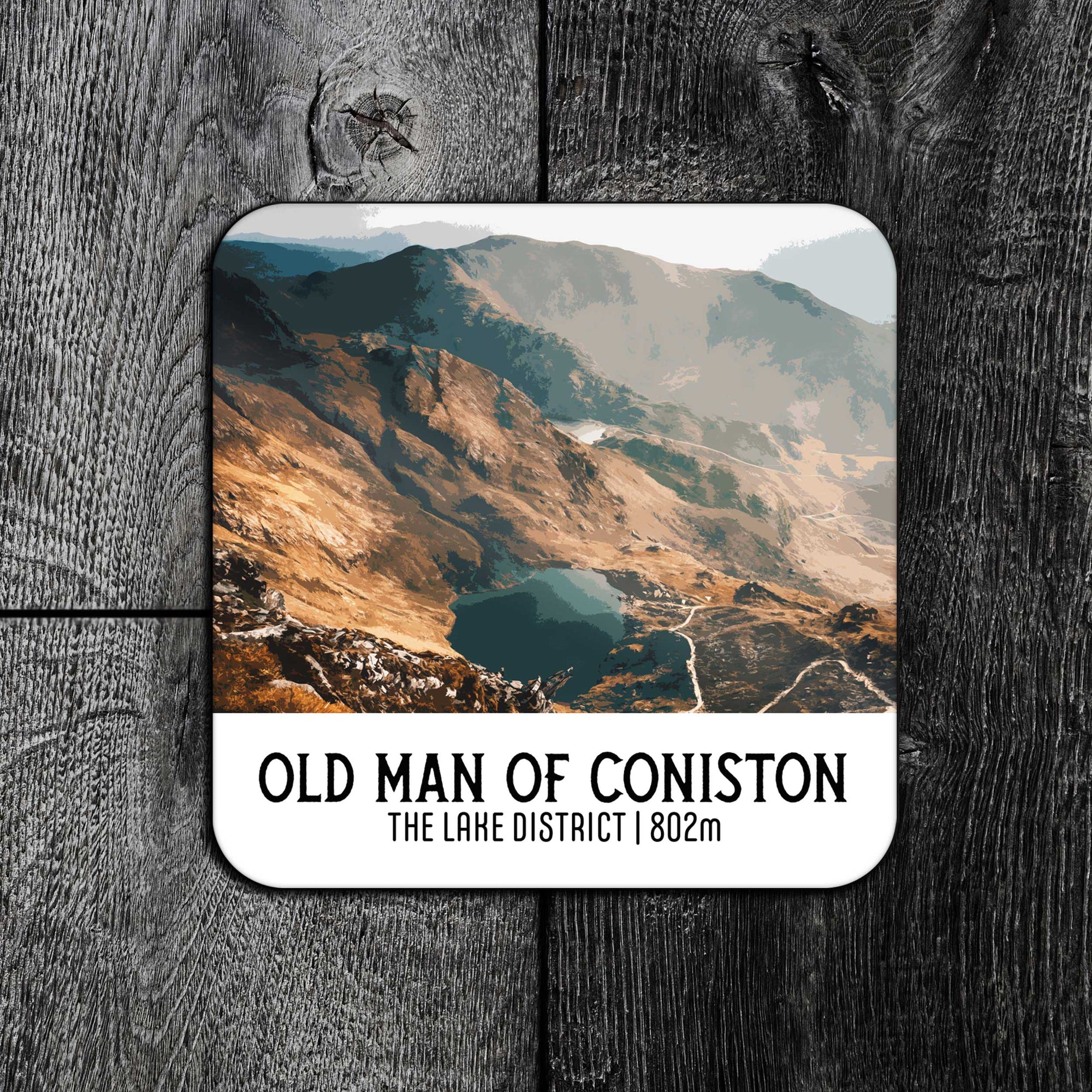 Vintage Coniston Old Man Scenic Travel Coaster: Old Man of Coniston Path View