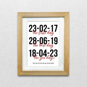 Yorkshire-Designed Wedding Milestone Giclée Print: An Ideal Keepsake for Your Special Day
