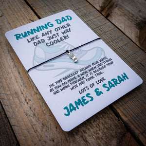 Running Dad Wish Bracelet & Personalised Postcard