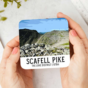Scafell Pike Summit Coaster - Lake District Travel Poster Coaster