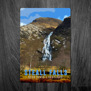 Personalised Steall Falls Metal Sign: A Nostalgic Tribute to Scotland's Glen Nevis Valley