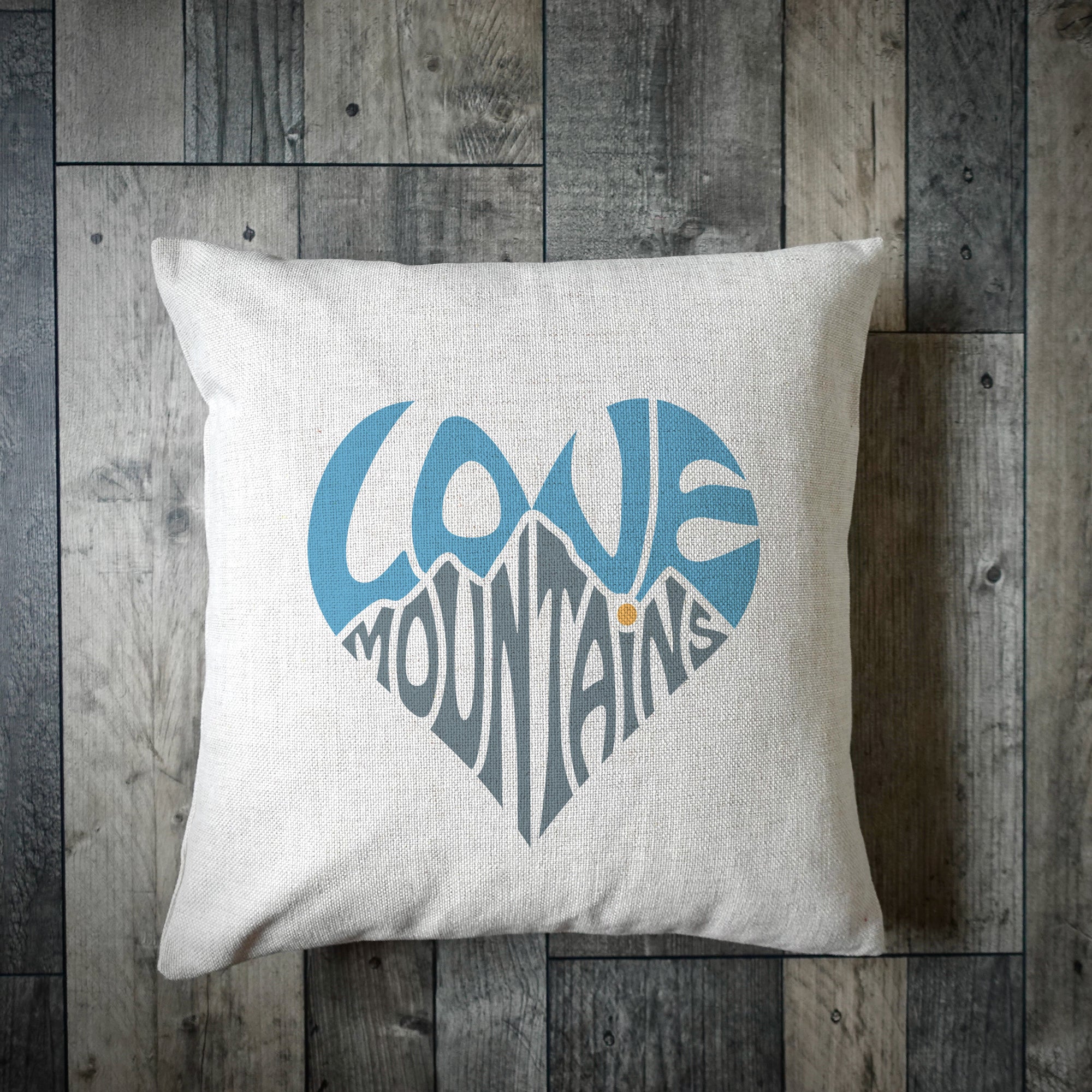 Love Mountains Heart Cushion