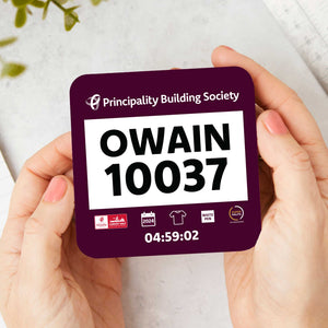 Cardiff Half Marathon Personalised Race Bib Coasters