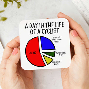 Priorities In A Slice Funny Cycling Pie Chart Coaster