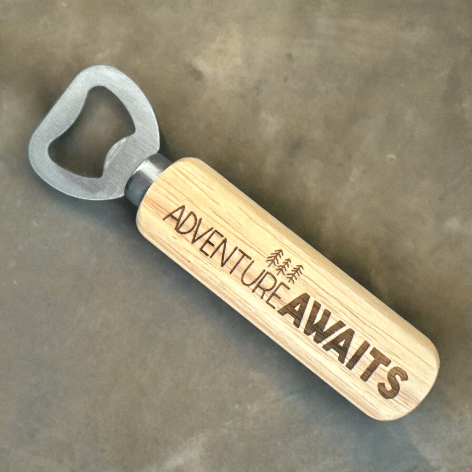 Adventure Awaits Wooden Bottle Opener