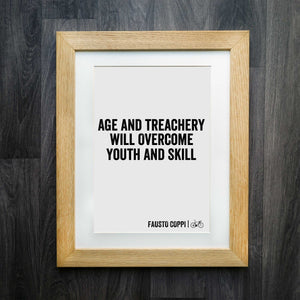 Fausto Coppi's "Age and Treachery" Inspirational Cycling Print