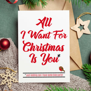 All I Want For Christmas Is You - Cycling Christmas Card