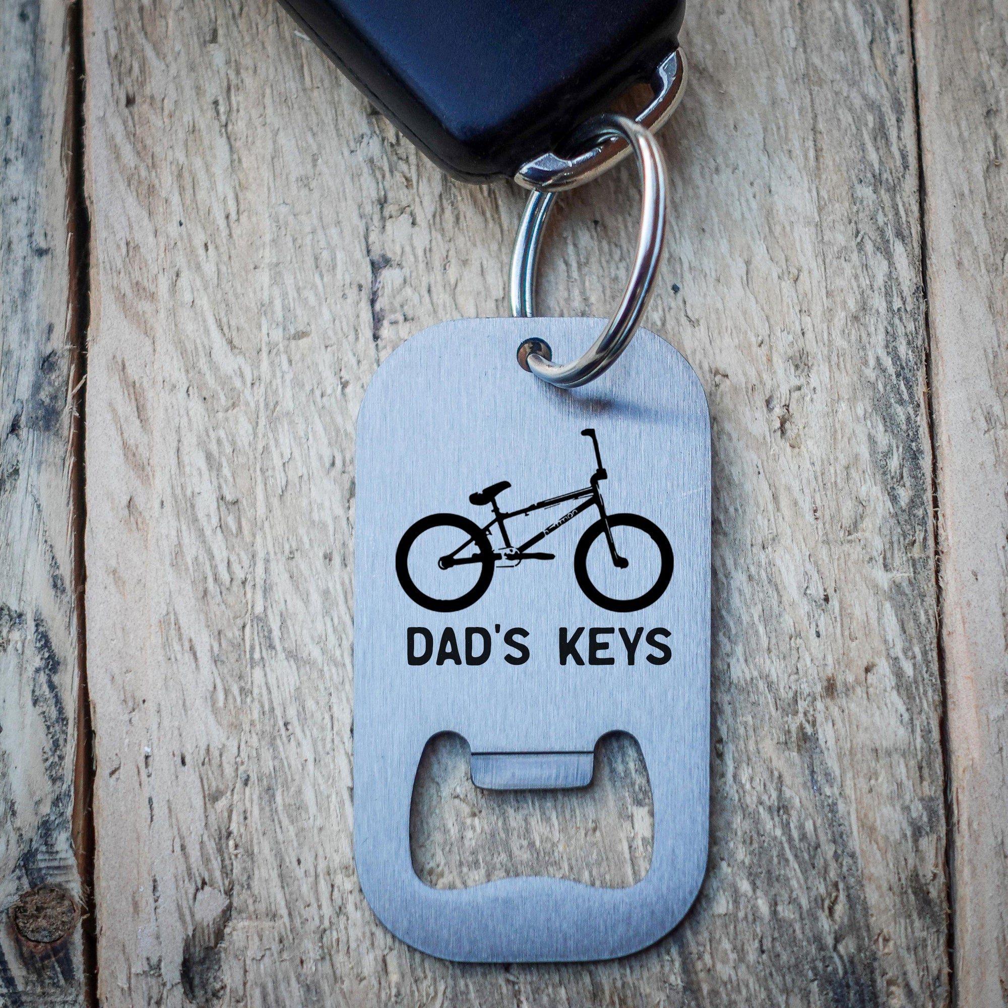 Personalised Stainless Steel BMX Bottle Opener Keyring