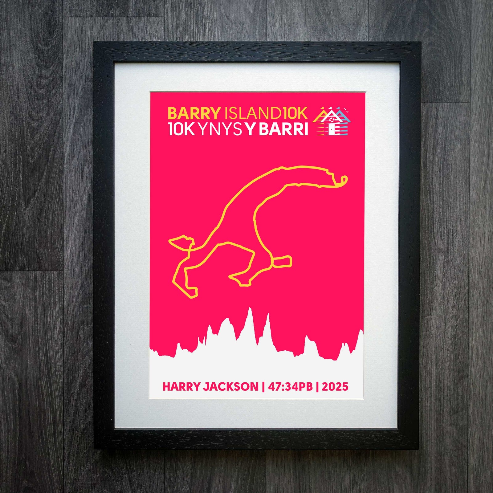 Official Personalised Barry Island 10K Personalised Route Print