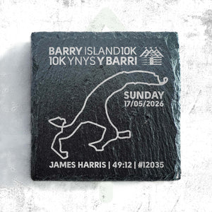 Official Barry Island 10K Personalised Slate Route Coaster