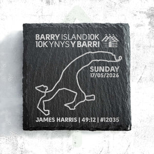Official Barry Island 10K Personalised Slate Route Coaster