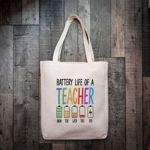 Battery Life Of A Teacher Tote Bag