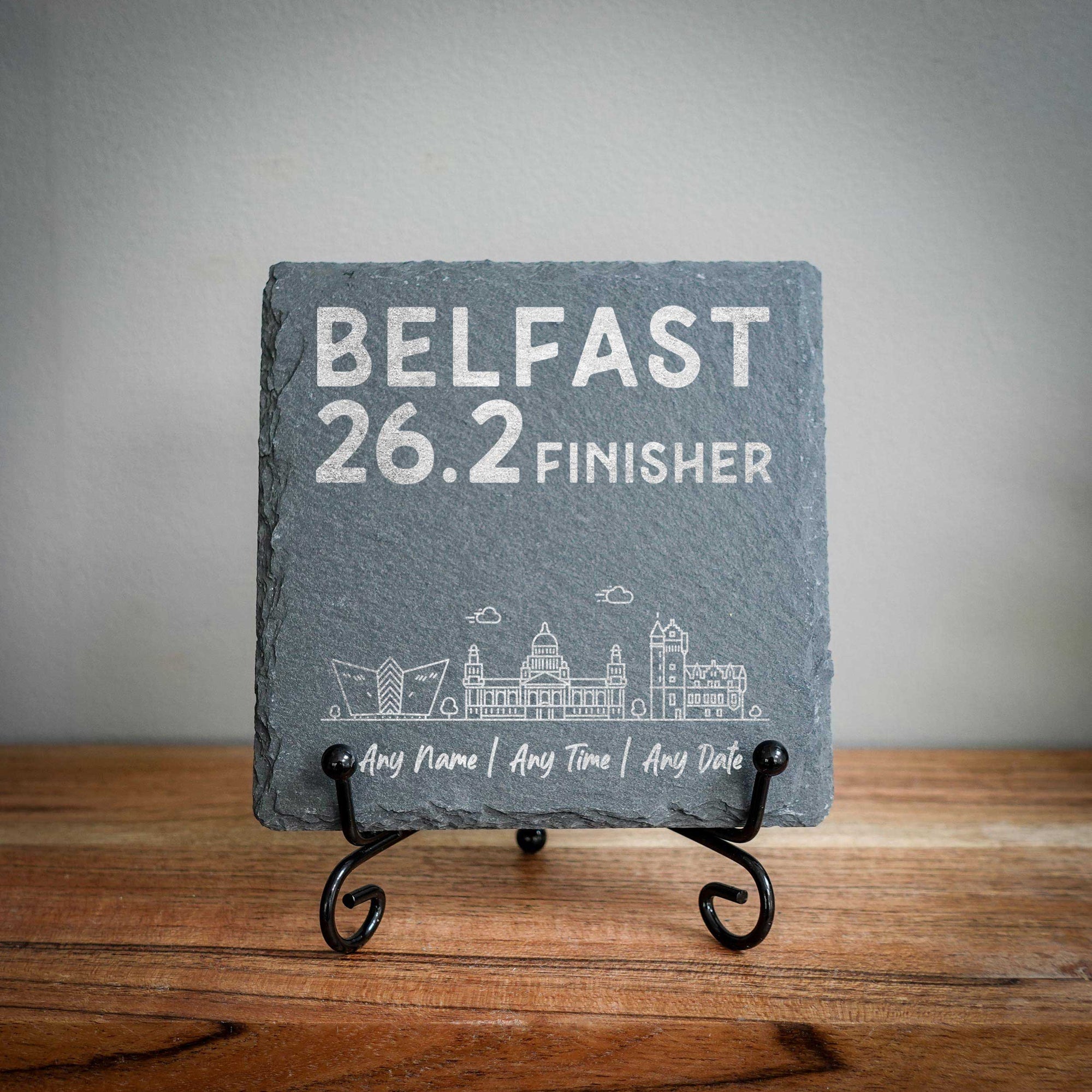 Belfast 26.2 Finisher Skyline Slate Marathon Coaster
