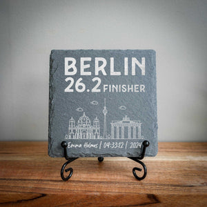 Berlin 26.2 Finisher Skyline Slate Personalised Marathon Coaster