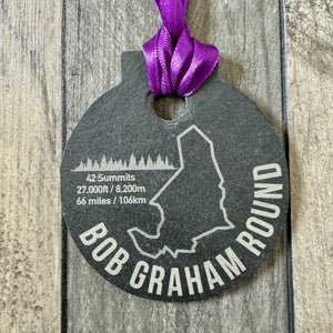Bob Graham Round Laser Engraved Slate Medal | Personalised Option