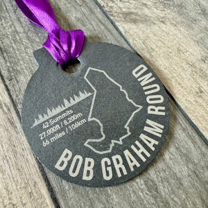 Bob Graham Round Laser Engraved Slate Medal | Personalised Option