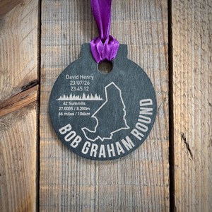 Bob Graham Round Laser Engraved Slate Medal | Personalised Option