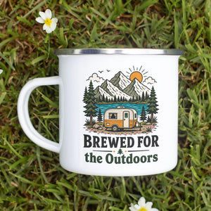 Brewed For The Outdoors Enamel Camping Mug