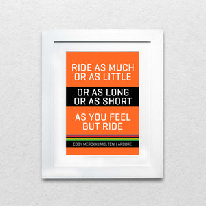 Classic Race Edition Cycling Print : Eddy Merckx "But Ride"