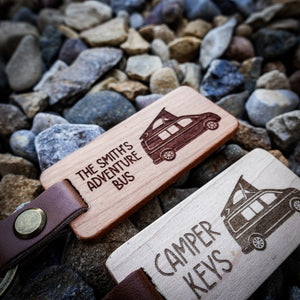 Personalised Laser Engraved Pop Top Campervan Keyring