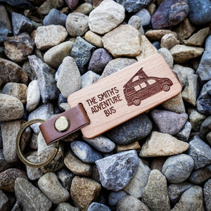 Personalised Laser Engraved Pop Top Campervan Keyring