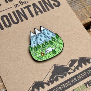 Camping In The Mountains Enamel Pin Badge
