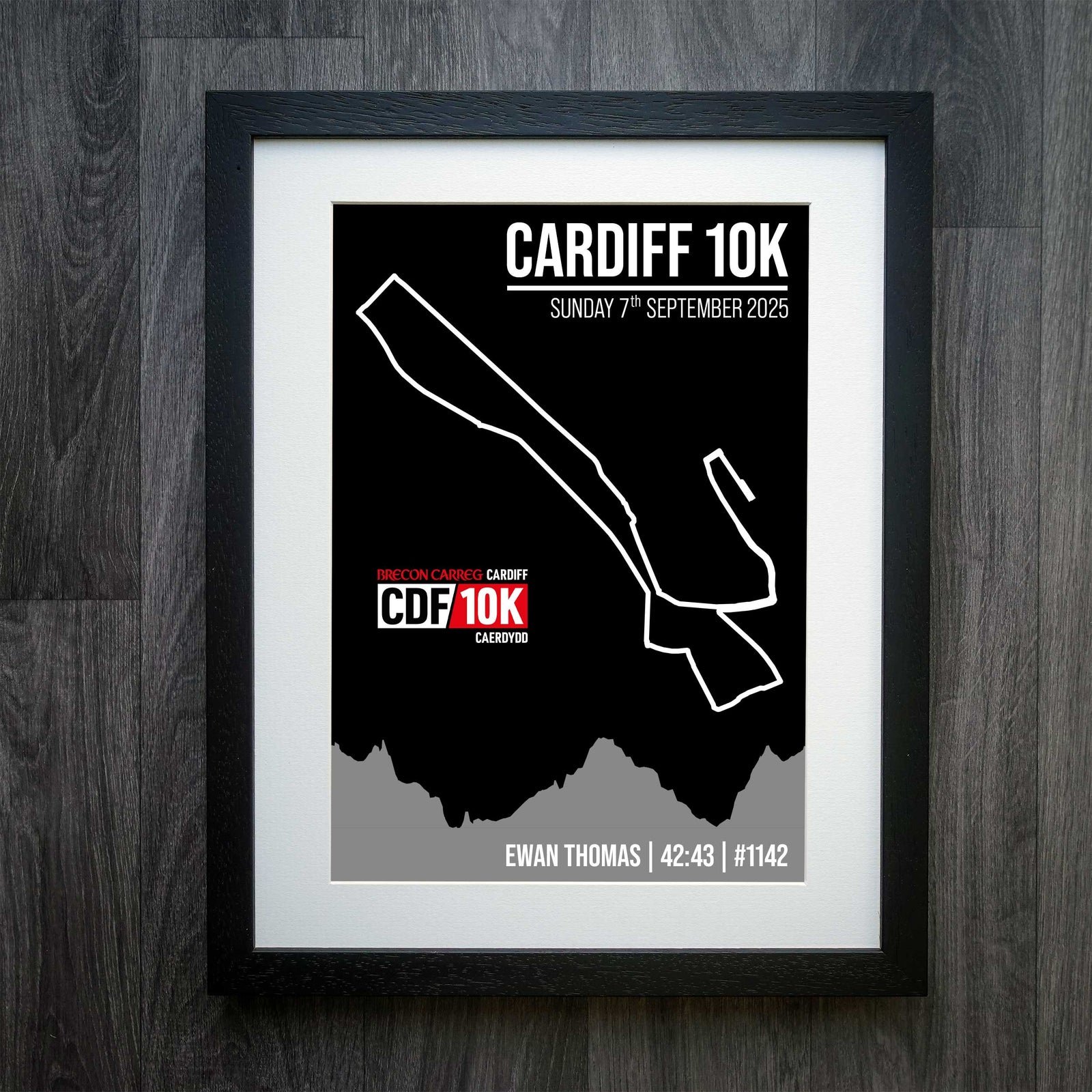Official Personalised Cardiff 10k 2025 GPS Route Print