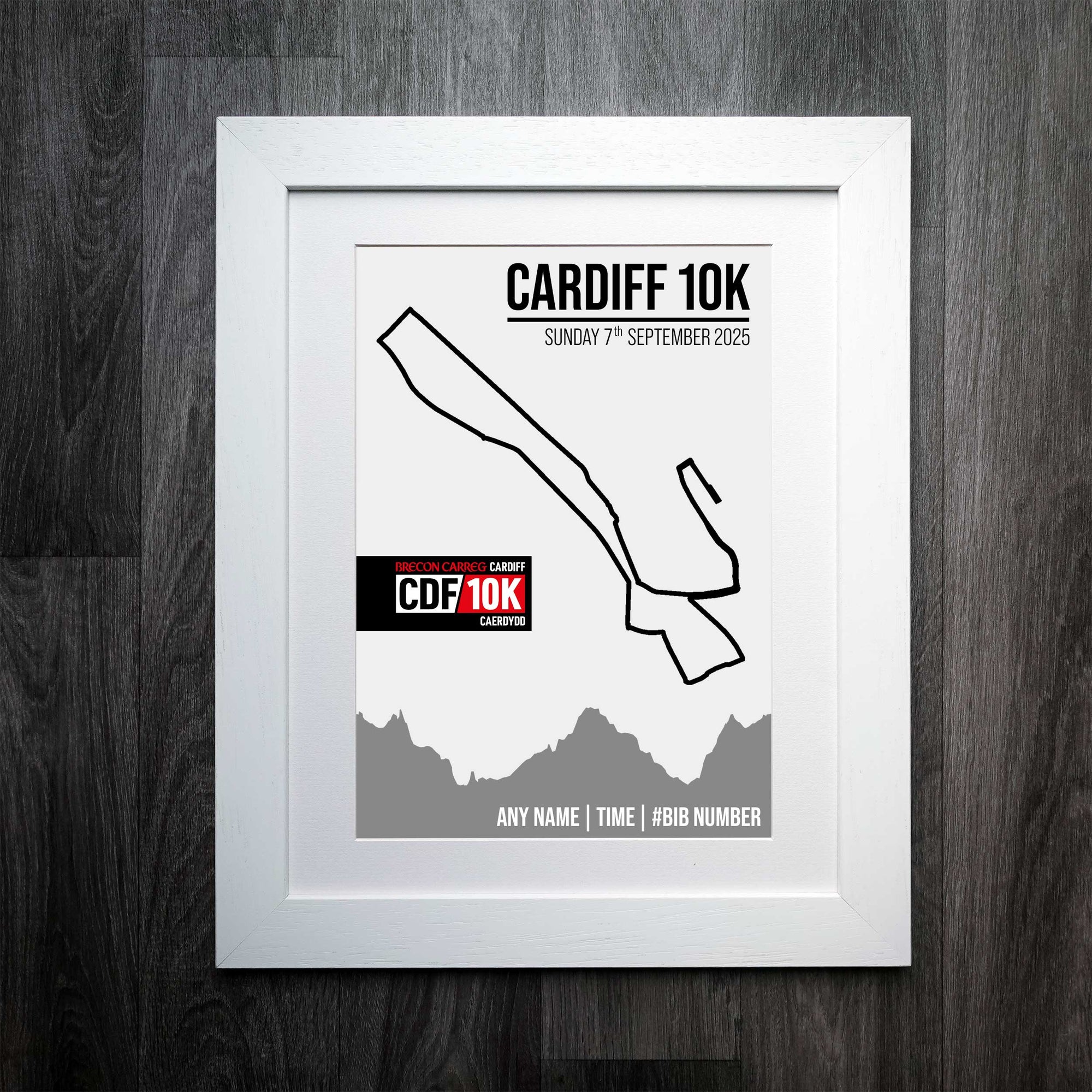 Official Personalised Cardiff 10k 2025 GPS Route Print