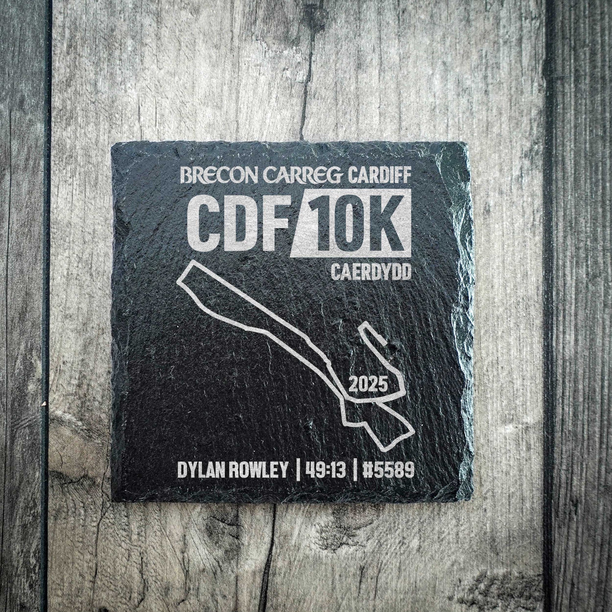 Official Cardiff 10K Personalised Slate Running Coaster