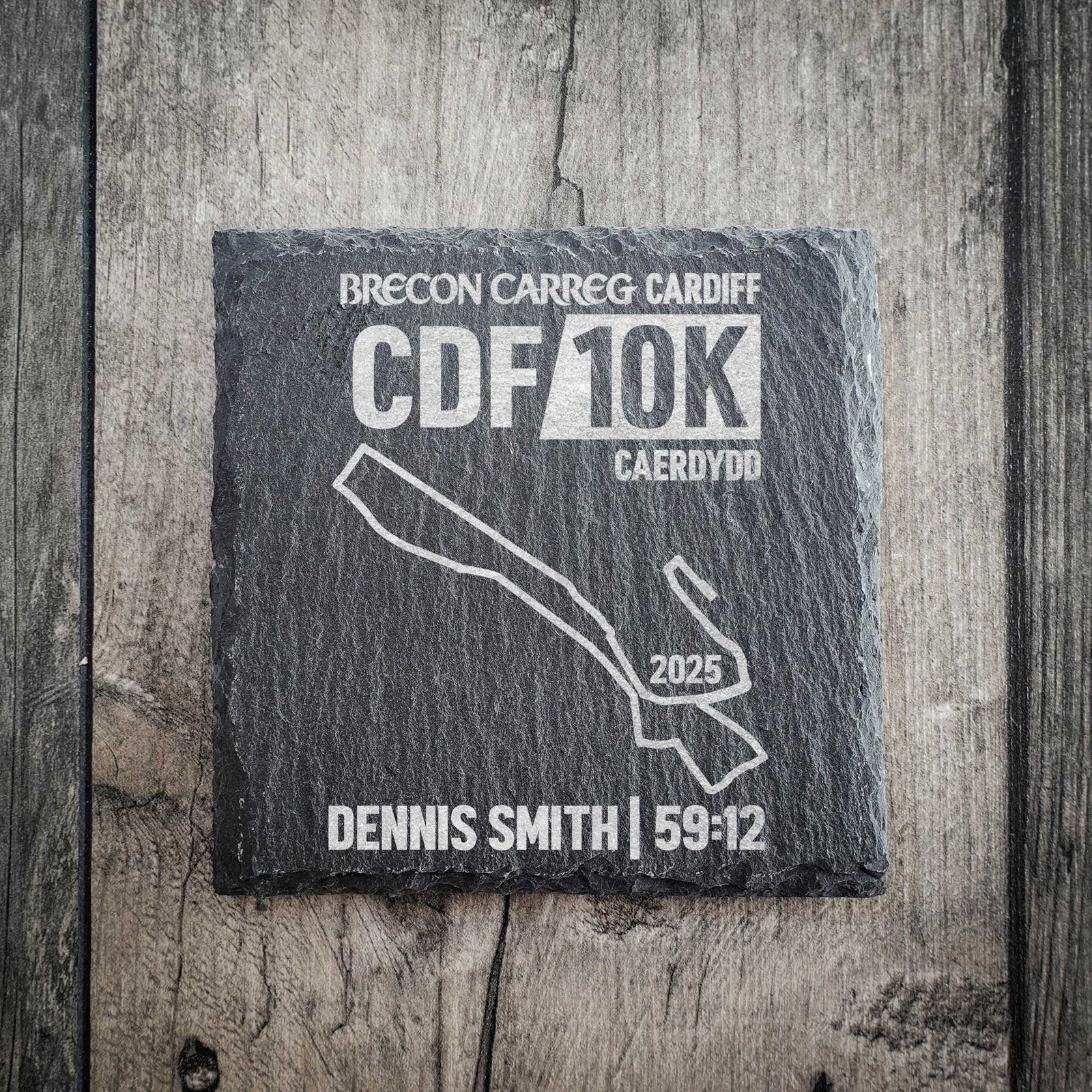 Official Cardiff 10K Personalised Slate Running Coaster