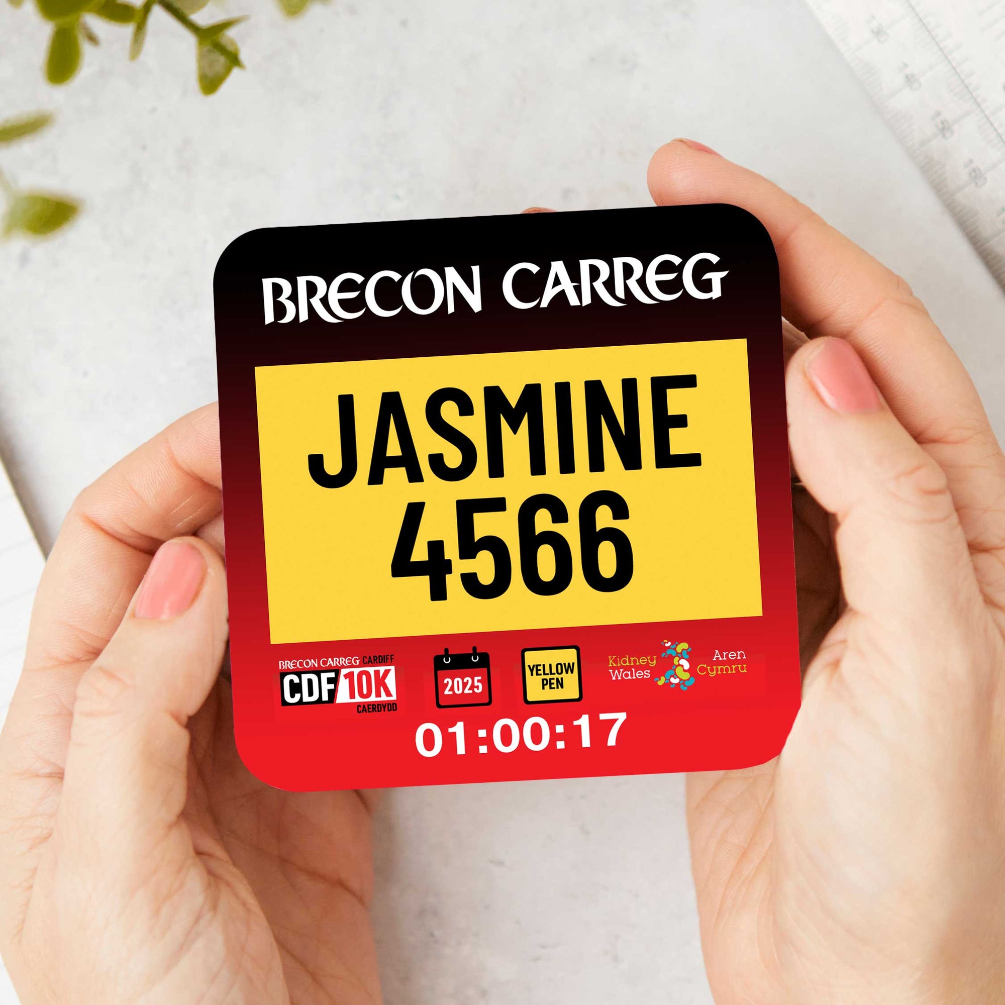 Official Cardiff 10K 2025 Personalised Race Bib Coasters