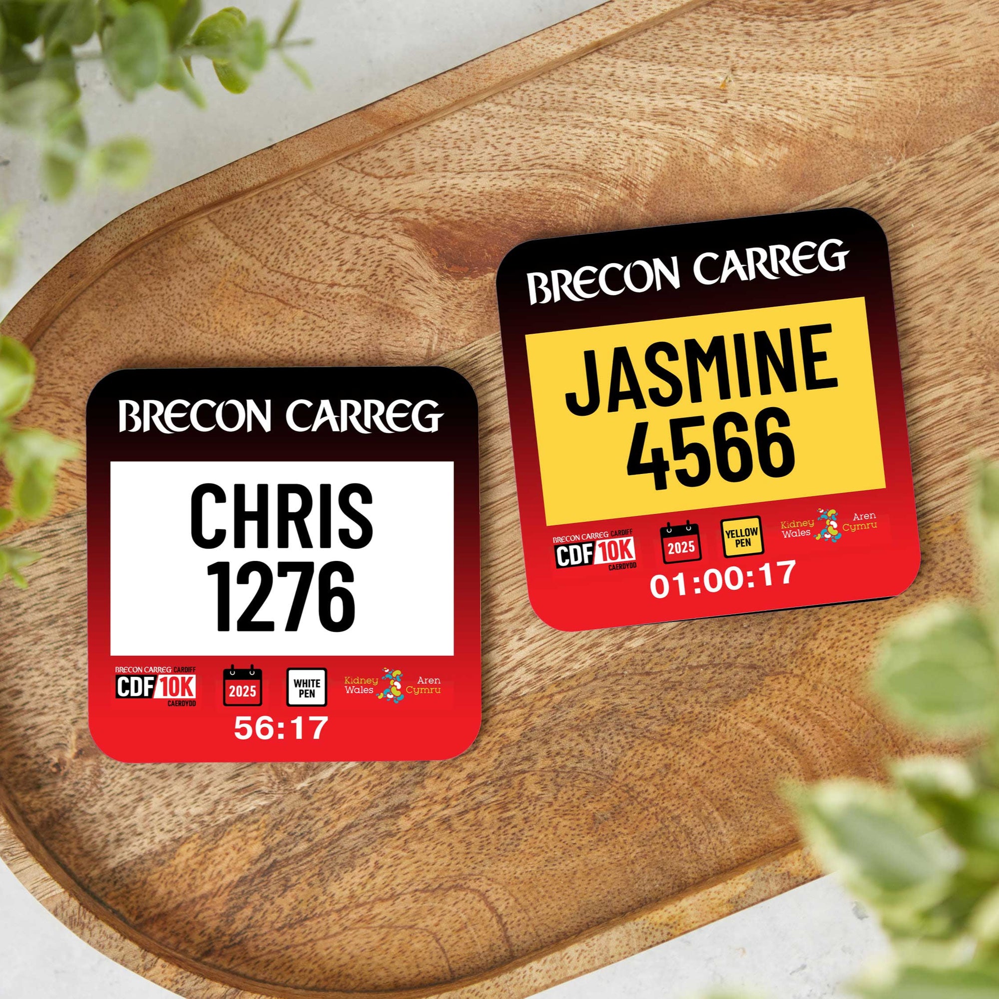Official Cardiff 10K 2025 Personalised Race Bib Coasters