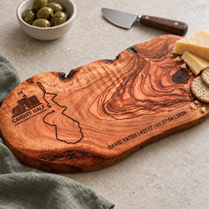 Personalised Cardiff Half Marathon Olive Wood Grazing / Chopping Board – Official Product