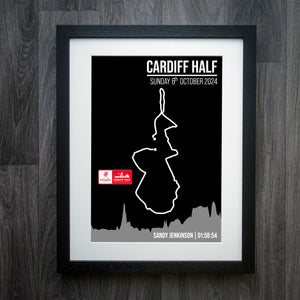 Official Personalised Oysho Cardiff Half Marathon Route Print