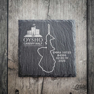 Official Cardiff Half Marathon Route 2025 Personalised Slate Coaster