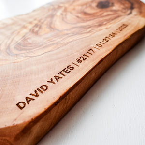 Personalised Cardiff Half Marathon Olive Wood Grazing / Chopping Board – Official Product
