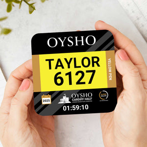 Oysho Cardiff Half Marathon Personalised Race Bib Coasters