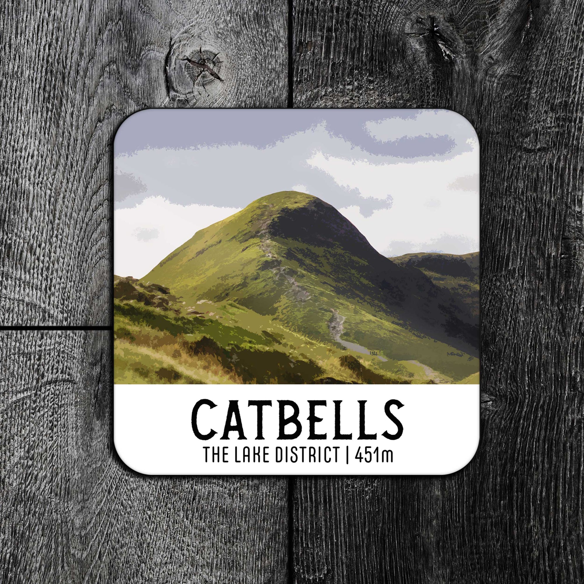 Catbells Summit: Vintage-Inspired Lake District Coaster