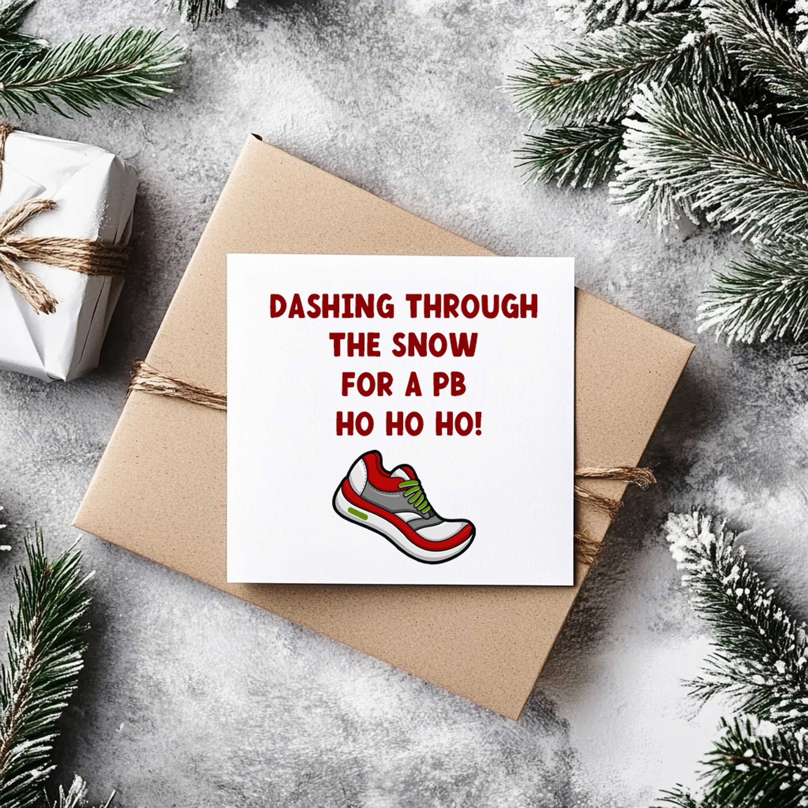 Dashing Through The Snow Running Christmas Card