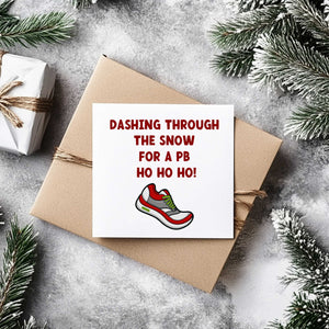 Dashing Through The Snow Running Christmas Card