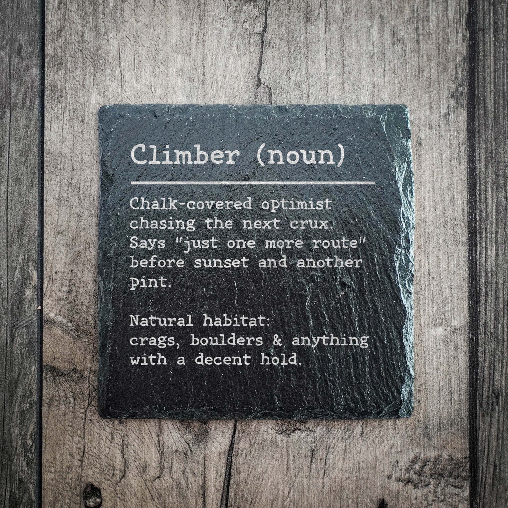 Climber Dictionary Definition Slate Coaster