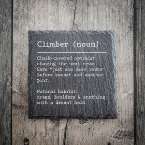 Climber Dictionary Definition Slate Coaster