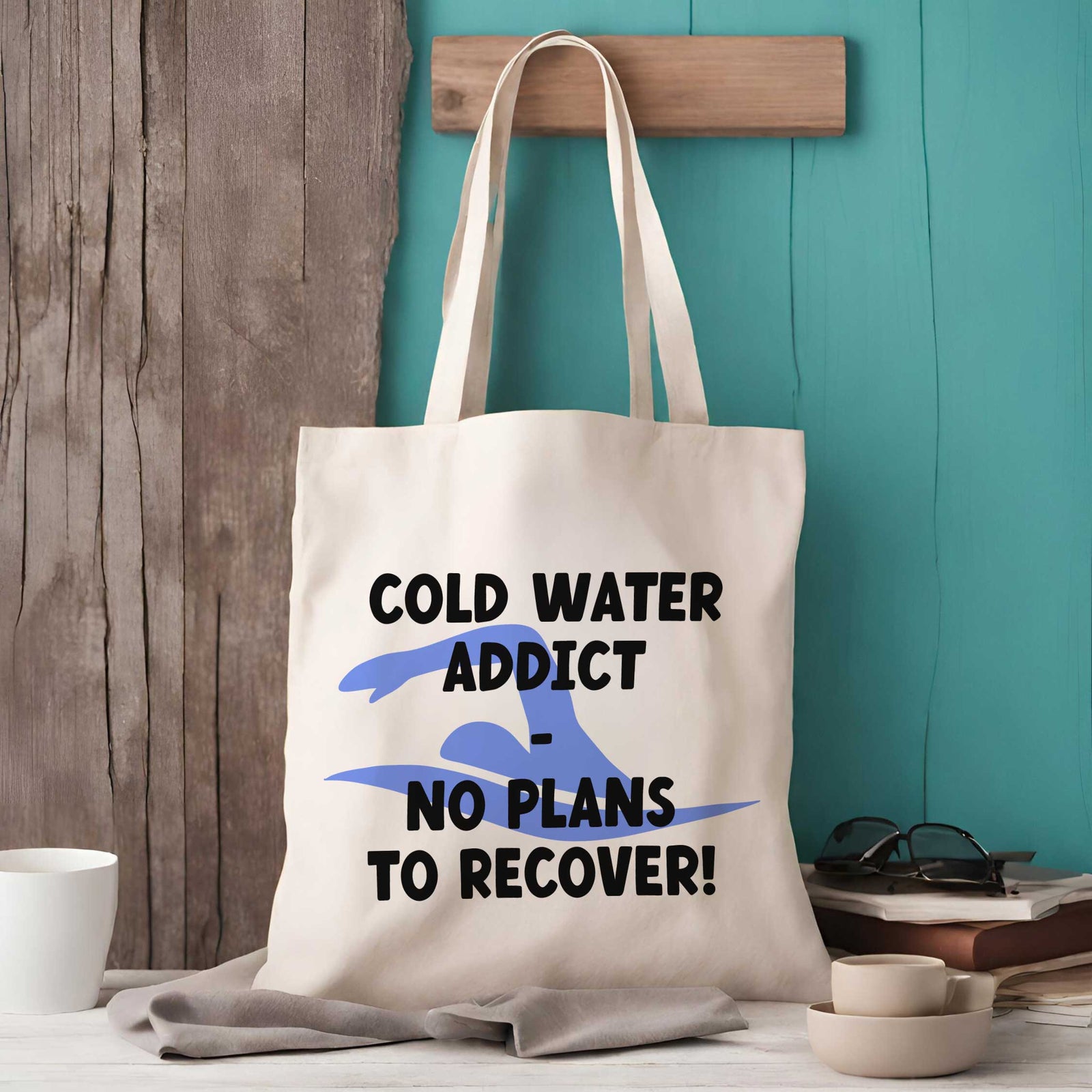 Cold Water Addict | Funny Tote Bag For Swimmers