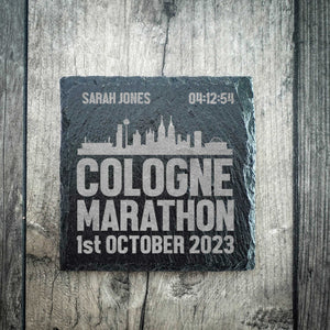 Personalised Cologne Marathon Coaster - Skyline